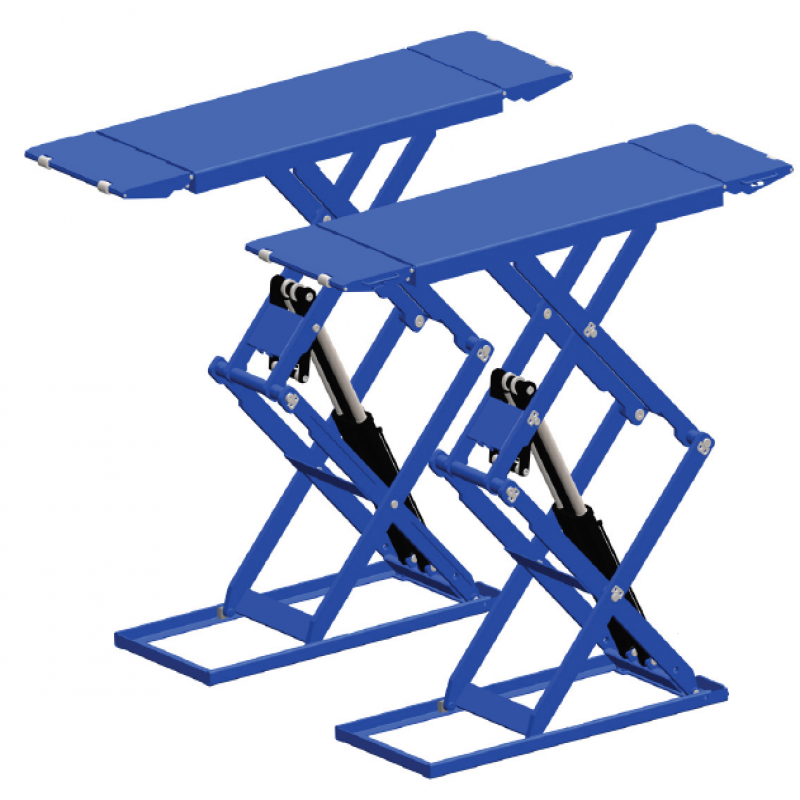 Cầu nâng cắt kéo nâng bụng 3 tấn, lắp nổi (3 Pha, màu xanh).