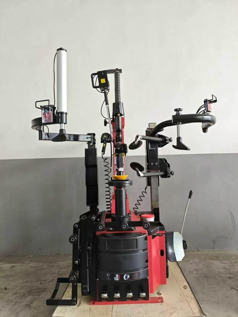 Tilt-back,Turntable-freeLeft & Right Assist Arm Tire Changer, power 1.5 kW (1 phase, red color RAL3002)